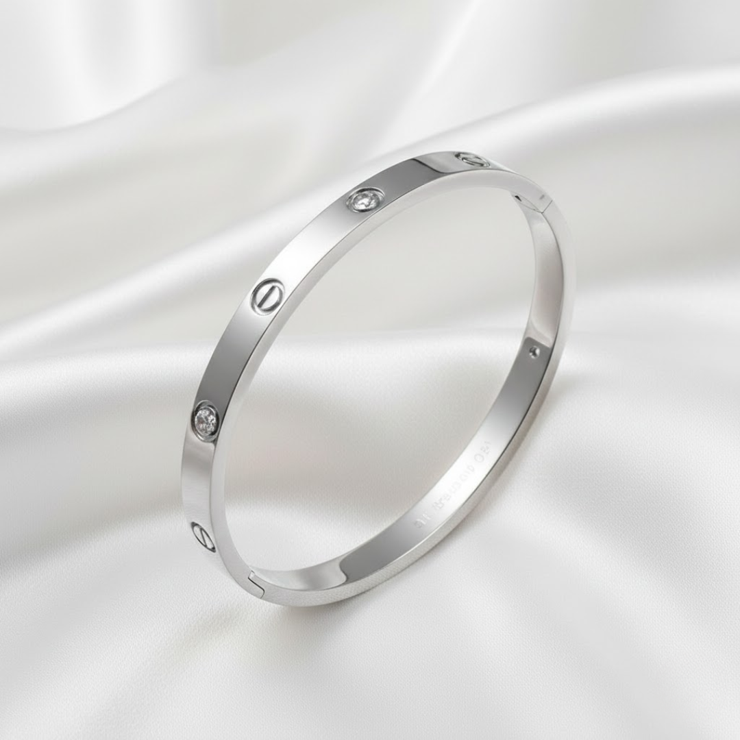 Valene Silver Titanium Bangle