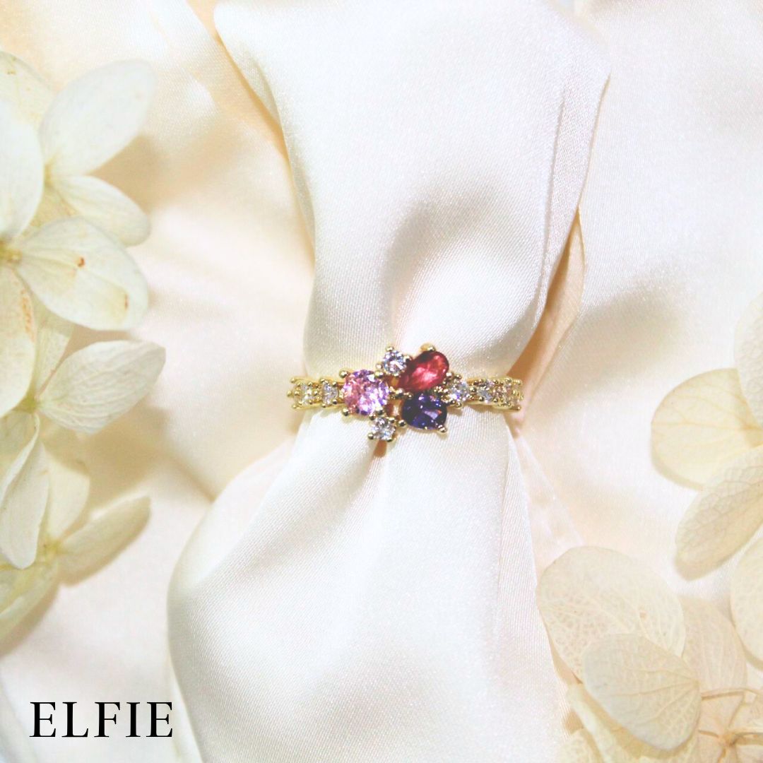 Solitaire Pendant Adjustable Gold Plated 18K Ring