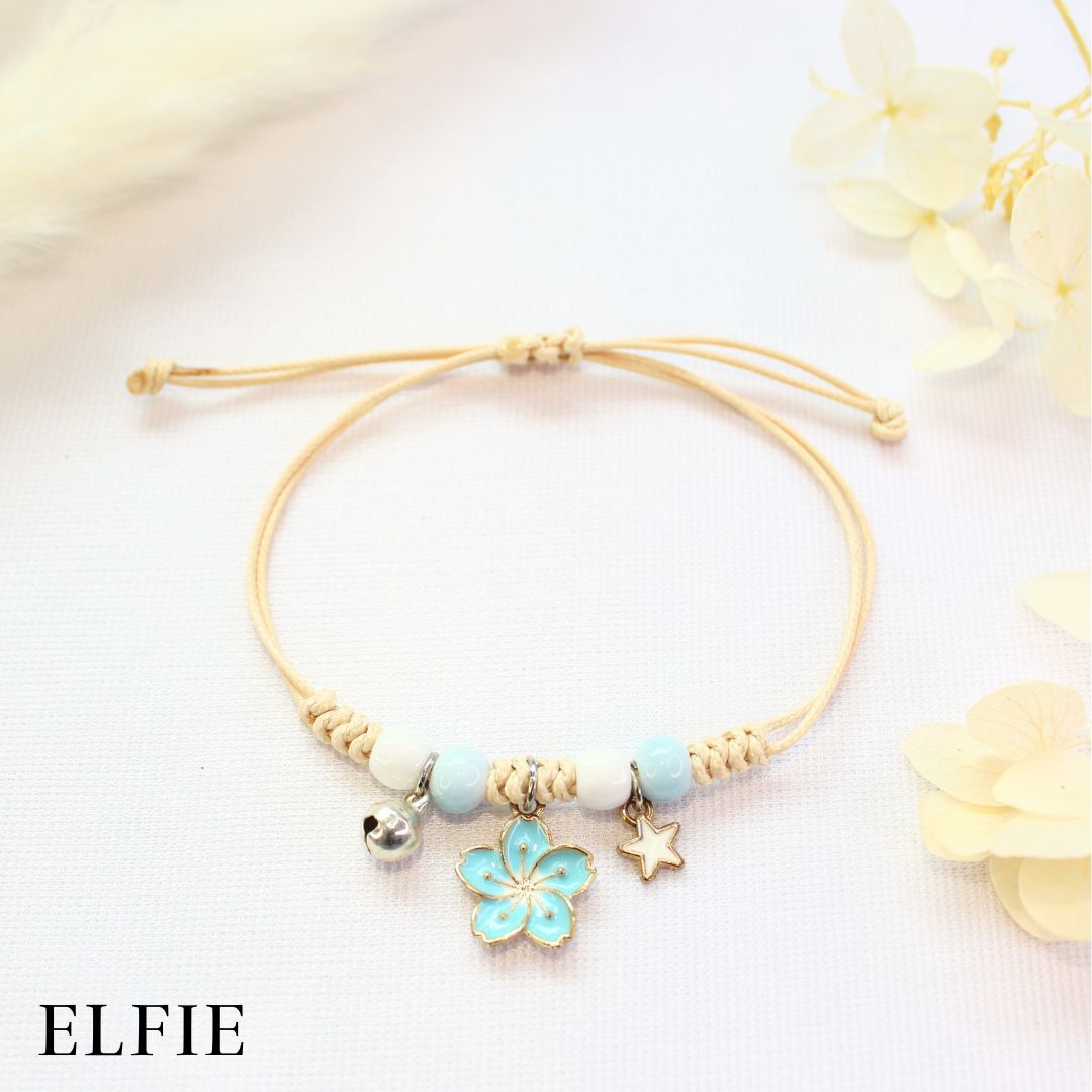 Baby Blue Floral Ceramic Bracelet