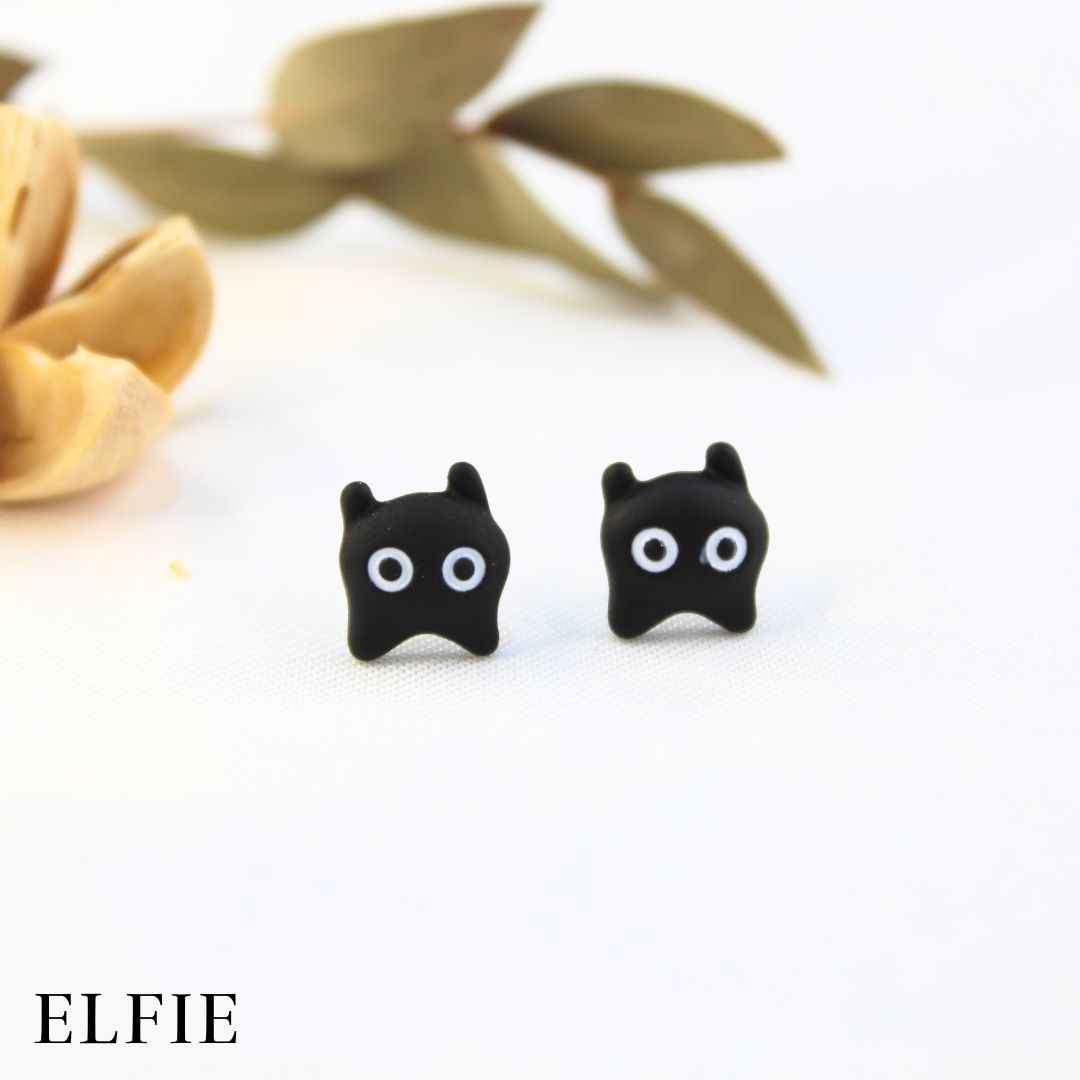 Black Cat Stud Earring
