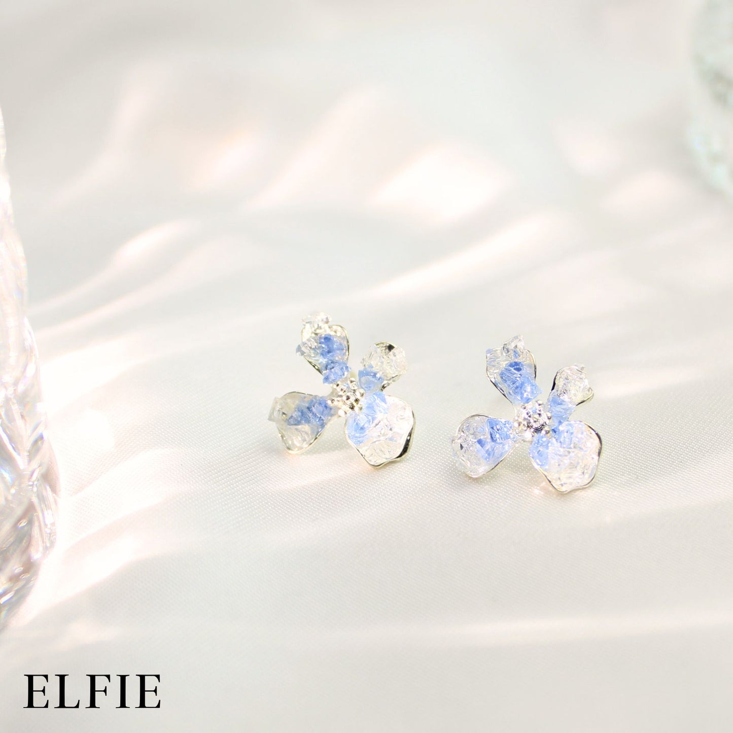 Bluewish Floral Stud Earring