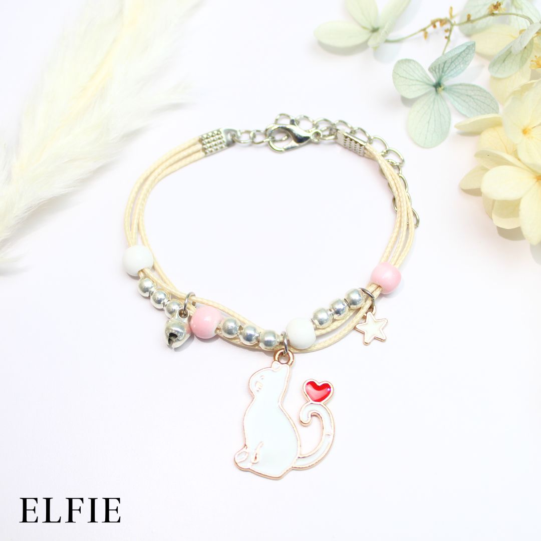 Kitty Heart Tail Ceramic Bracelet