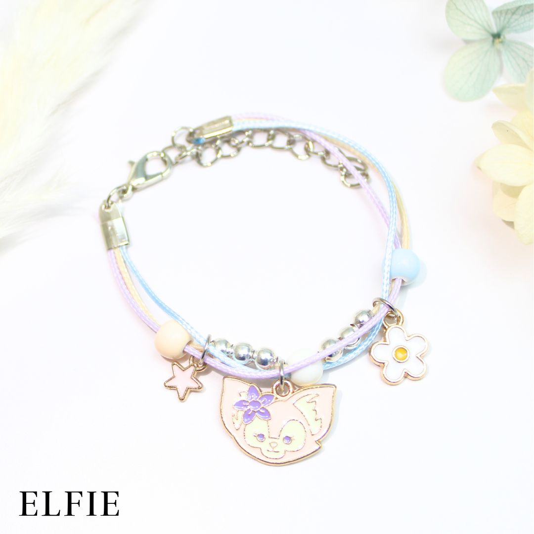 Squirrel Floral Beaded Ceramic Bracelet