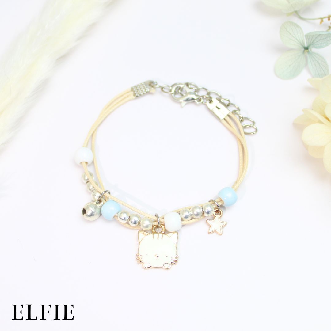 Chubby Kitten Bell Ceramic Bracelet