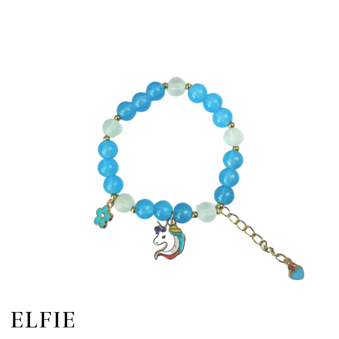 Blue Unicorn Glass Bracelet