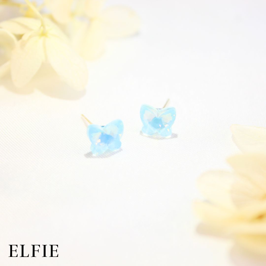 Butterfly Blue Crystal Stud Earring