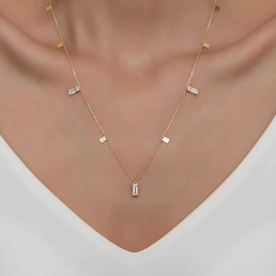 Calis Line Gold Titanium Necklace
