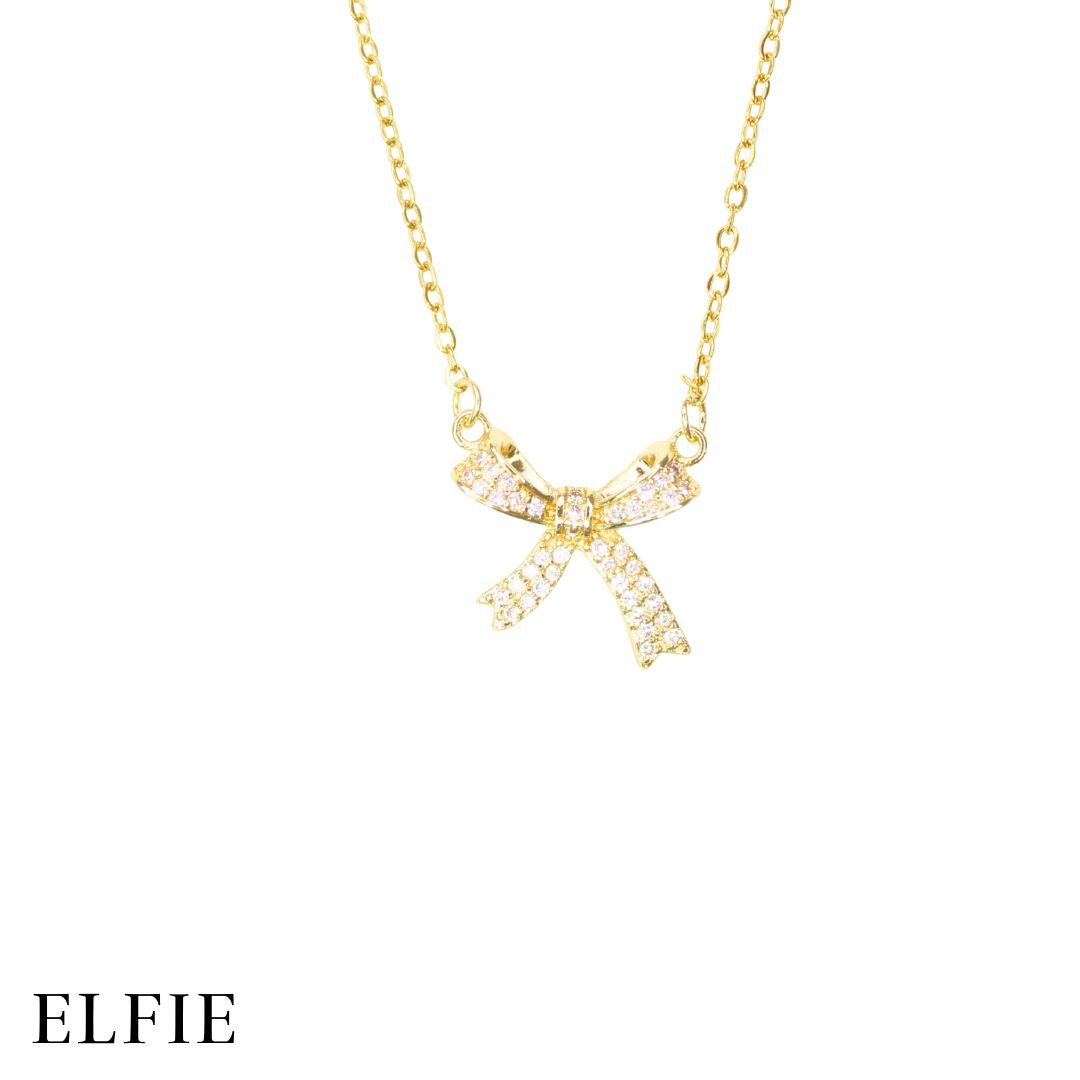 Crystal Ribbon Titanium Necklace