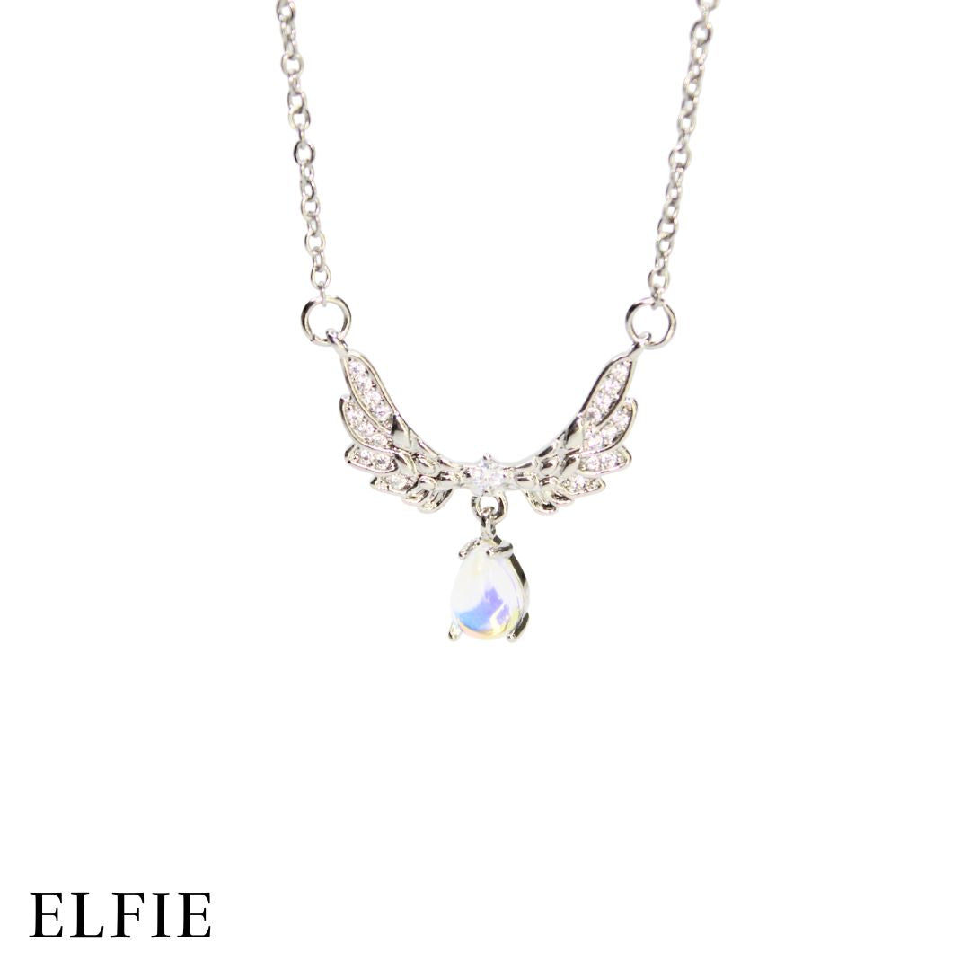 Diamond Angel Wing Titanium Necklace