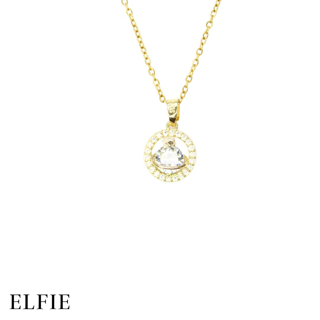 Diamond Crystal Planet Titanium Necklace