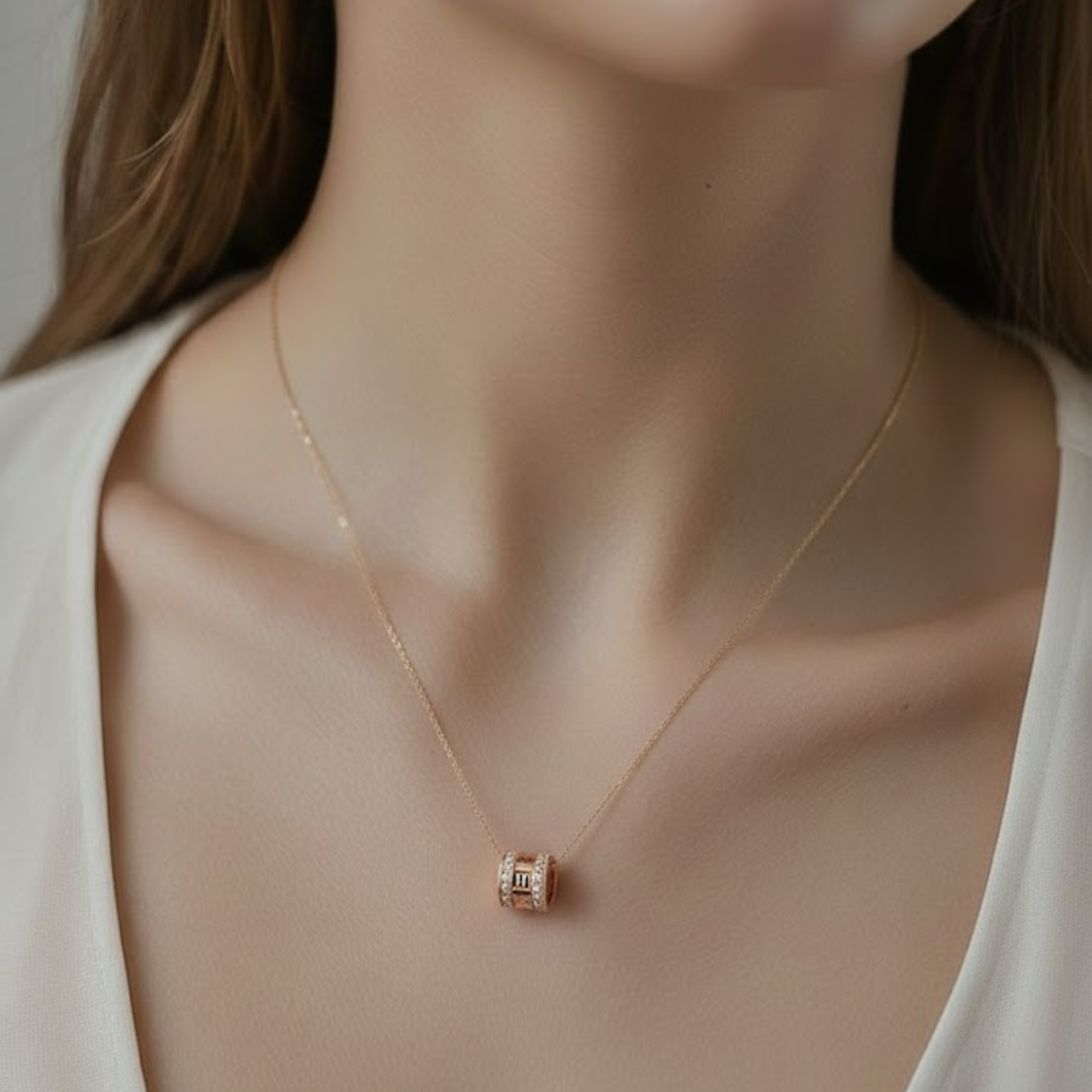 Elio Roman Rose Gold Titanium Necklace