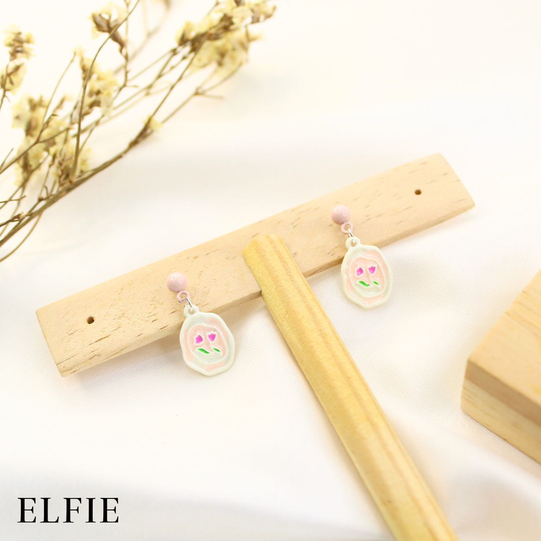 Flower In Frame Stud Earring