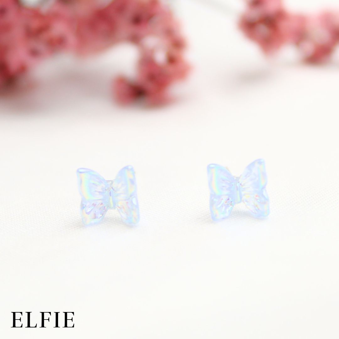 Gloss Blue Butterfly Stud Earring