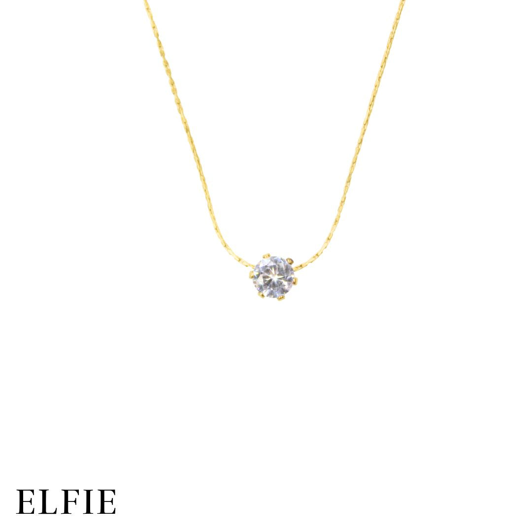 Golden Diamond Pendant Titanium Necklace