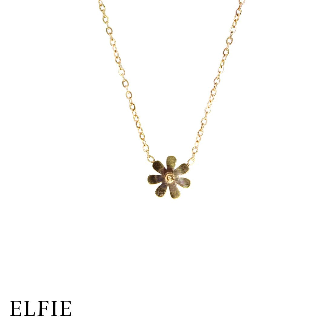 Gold Flower Titanium Necklace