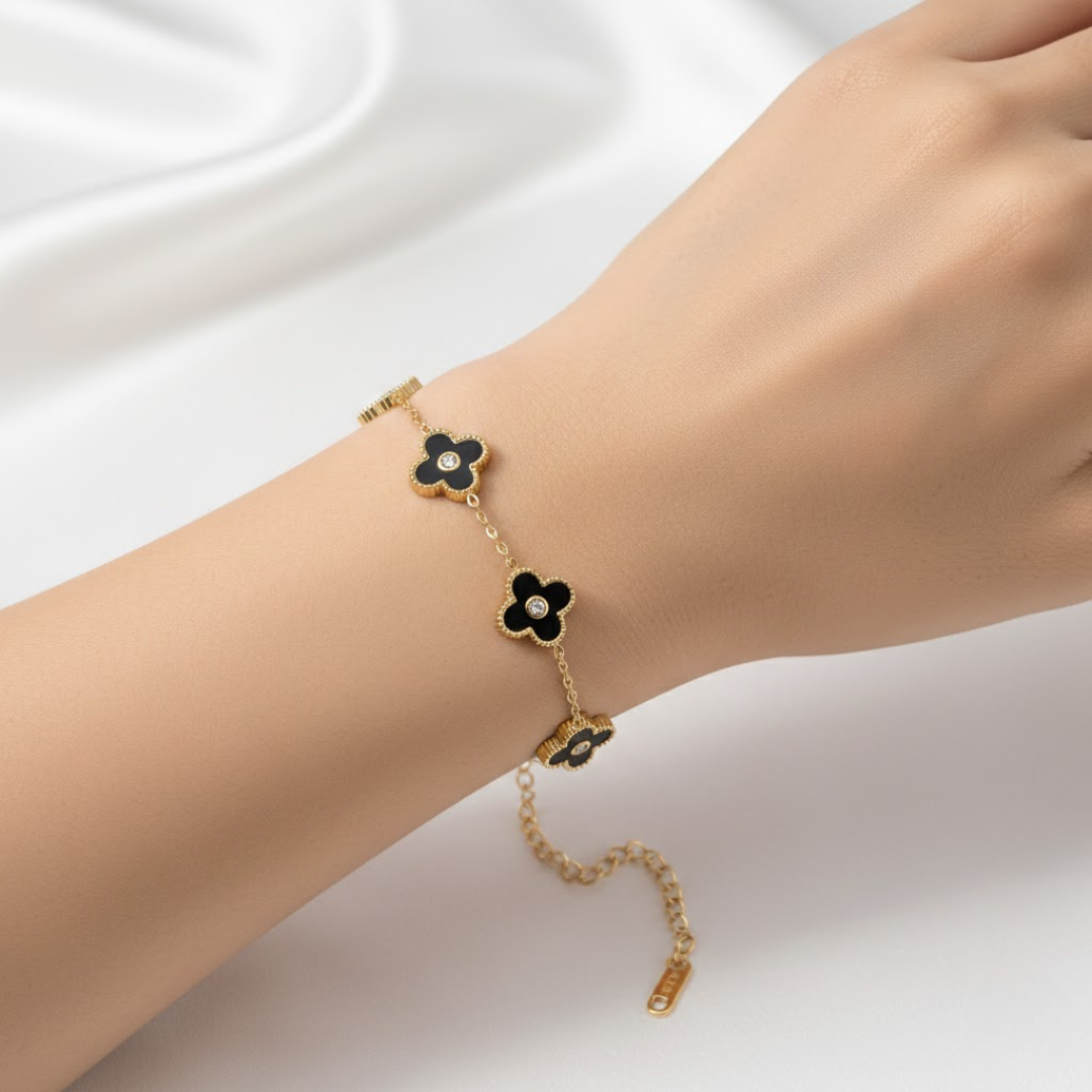 Historia Charm Gold White Titanium Bracelet