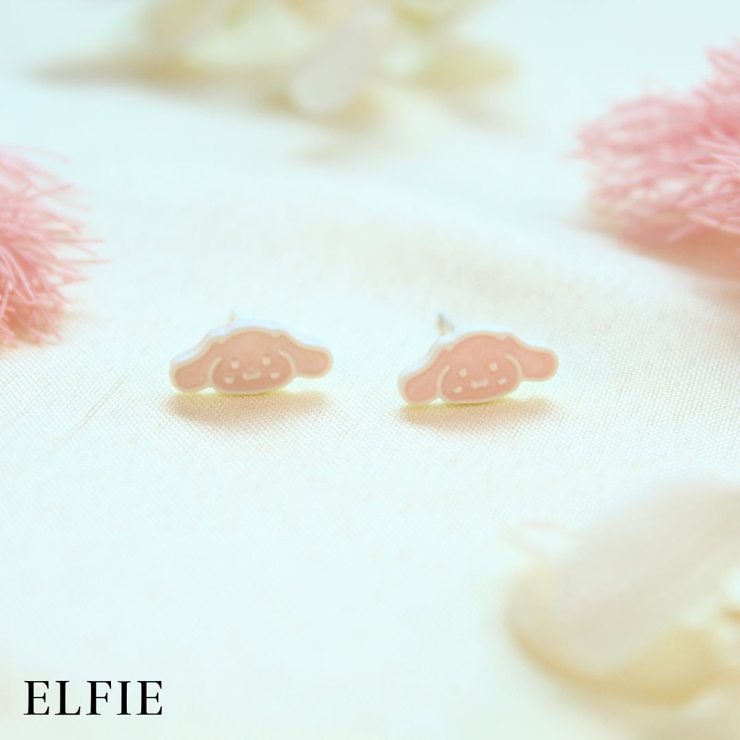 Long Ear Pink Rabbit Stud Earring