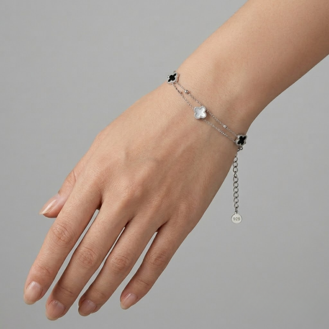 Monochrome Mini Silver Titanium Bracelet