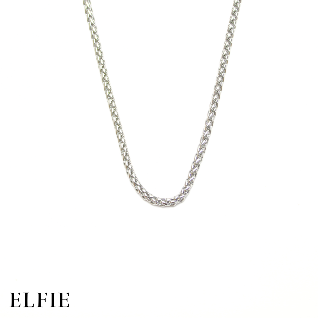 Square Bead Chain Titanium Necklace