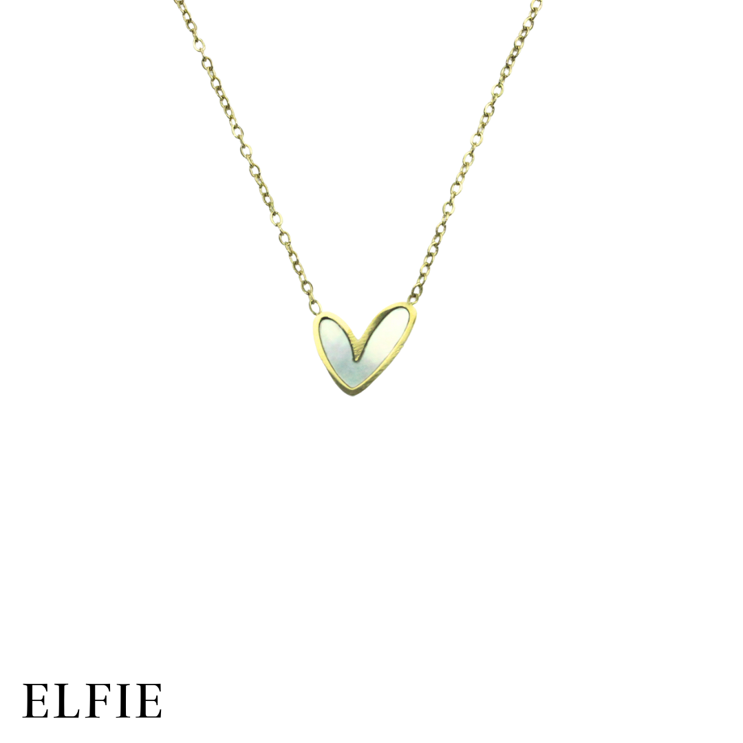 Love Muse Gold White Titanium Necklace