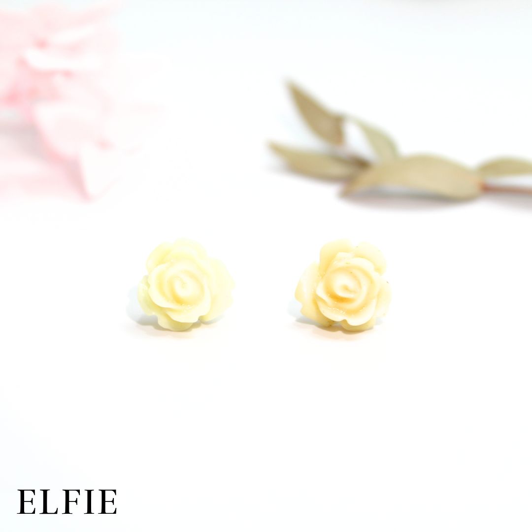 Yellow Rose Stud Earring