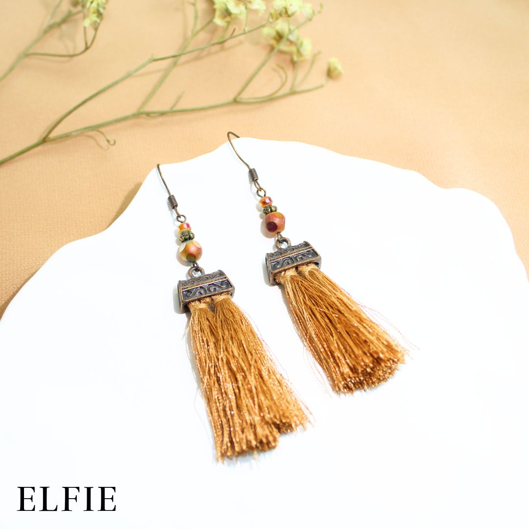 Vintage Brown Tassel Earring