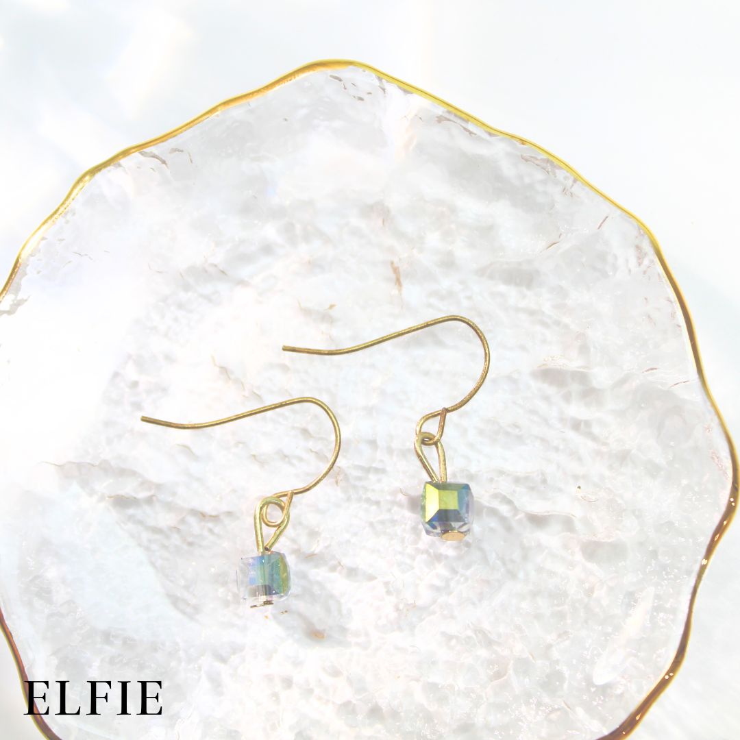 Crystal Cube Earring