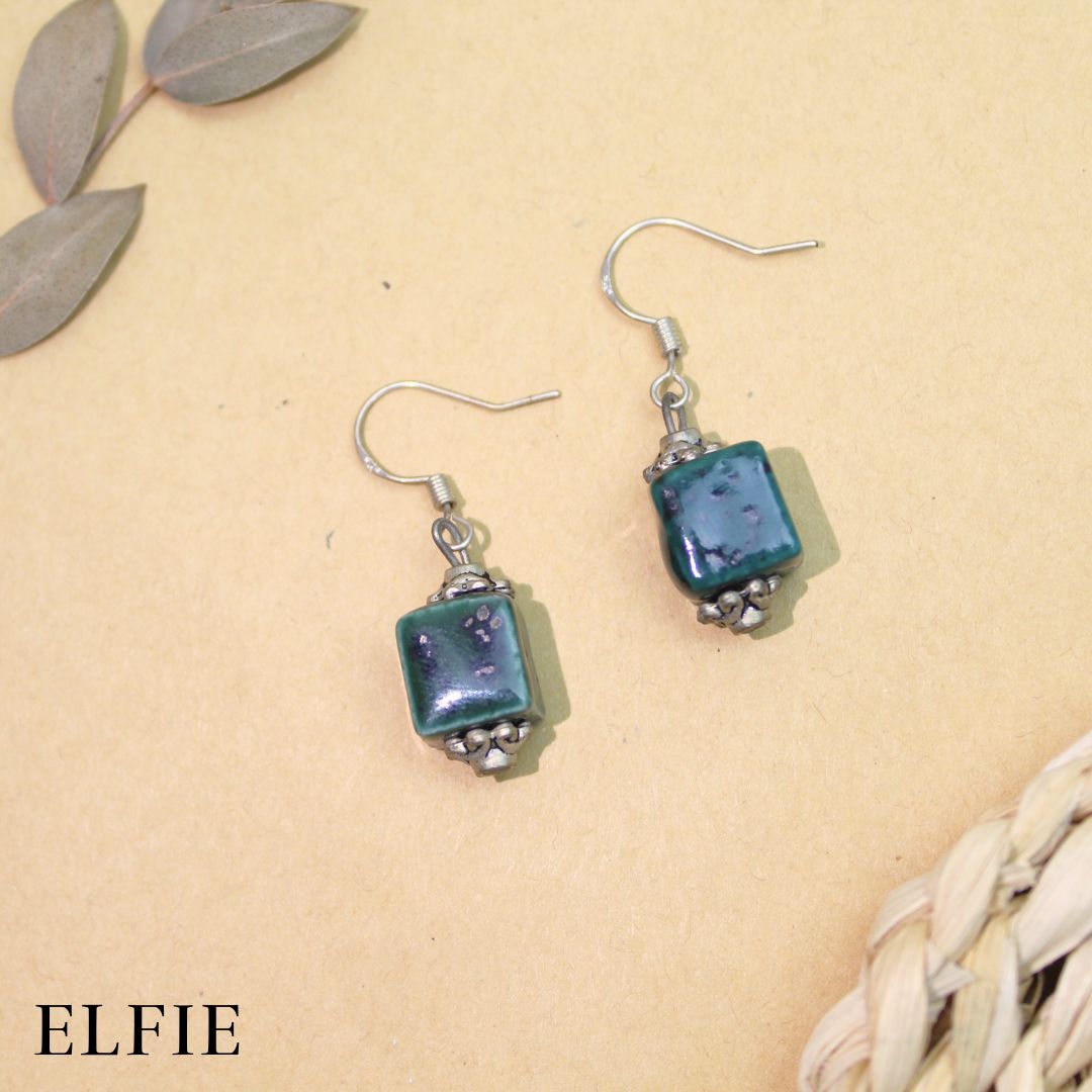 Ceramic Cube Earring