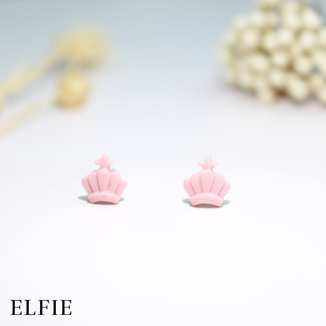 Pinky Crown Stud Earring