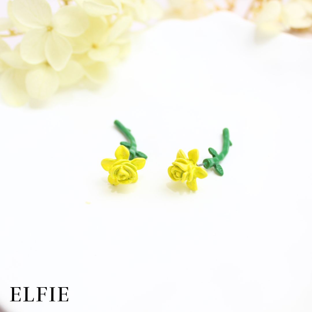 Rose Stalk Stud Earring