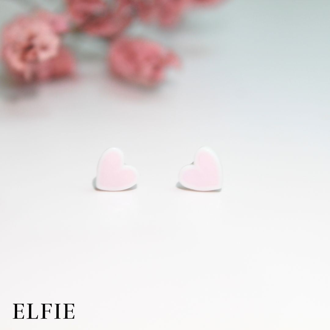 Pink Heart Stud Earring