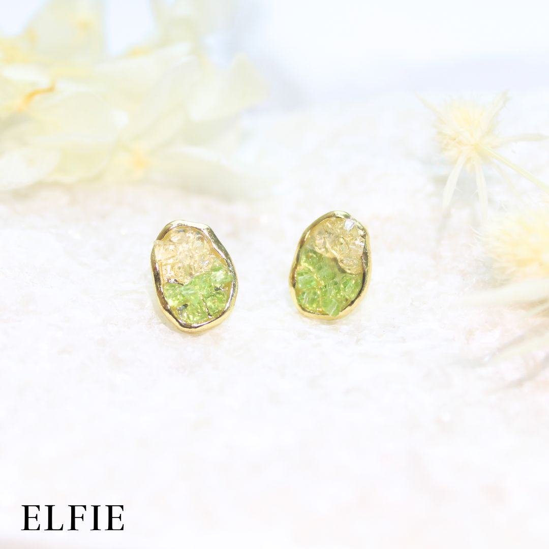 Green Crystal Clear Stud Earring