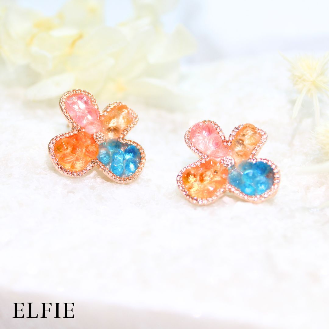 Flower Clear Crystal Stud Earring