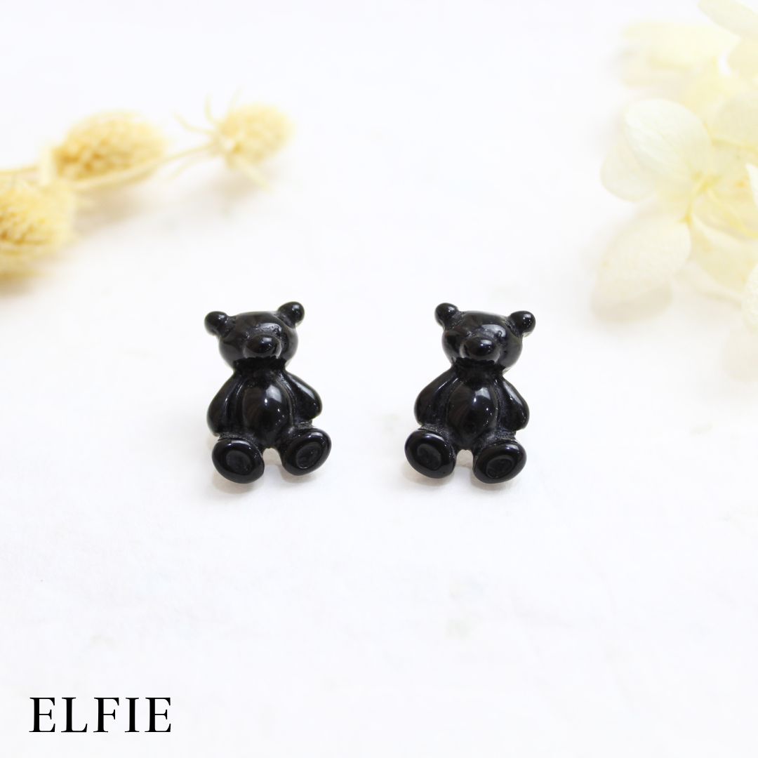 Black Bear Stud Earring