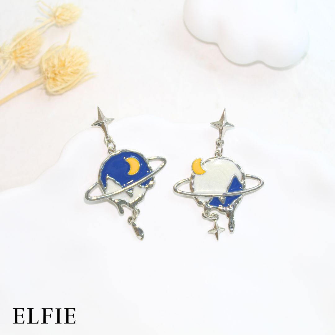 Earthy Night Star Stud Earring