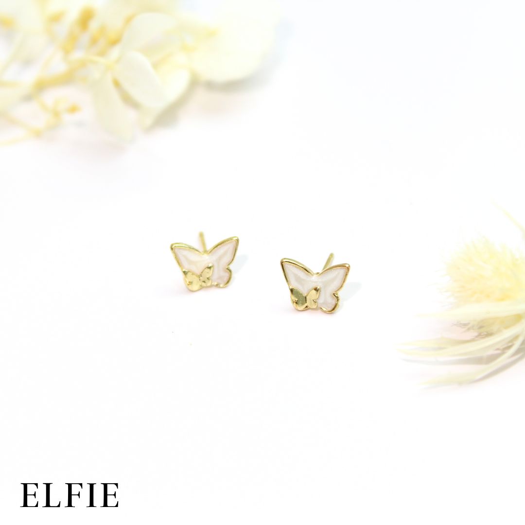 Butterfly Marble Stud Earring