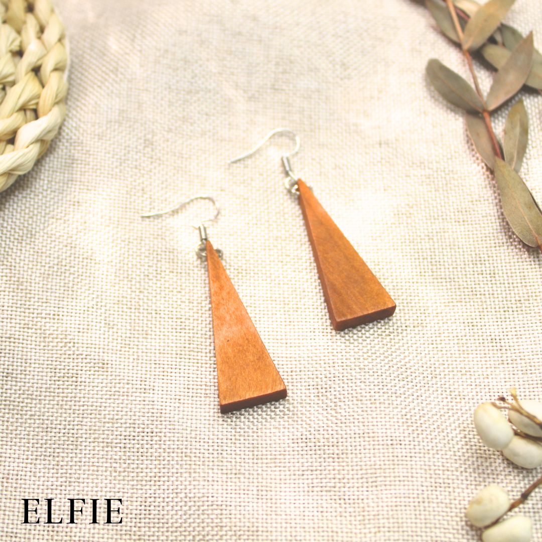 Triangle Wood Earring