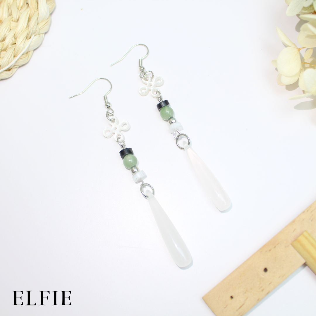 Jade Green Pearl Drop Earring