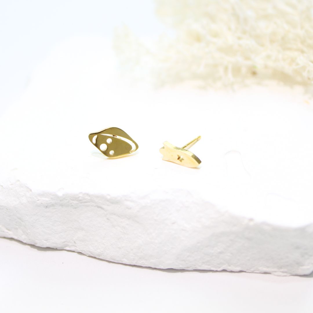 Golden Titanium Stud Earring