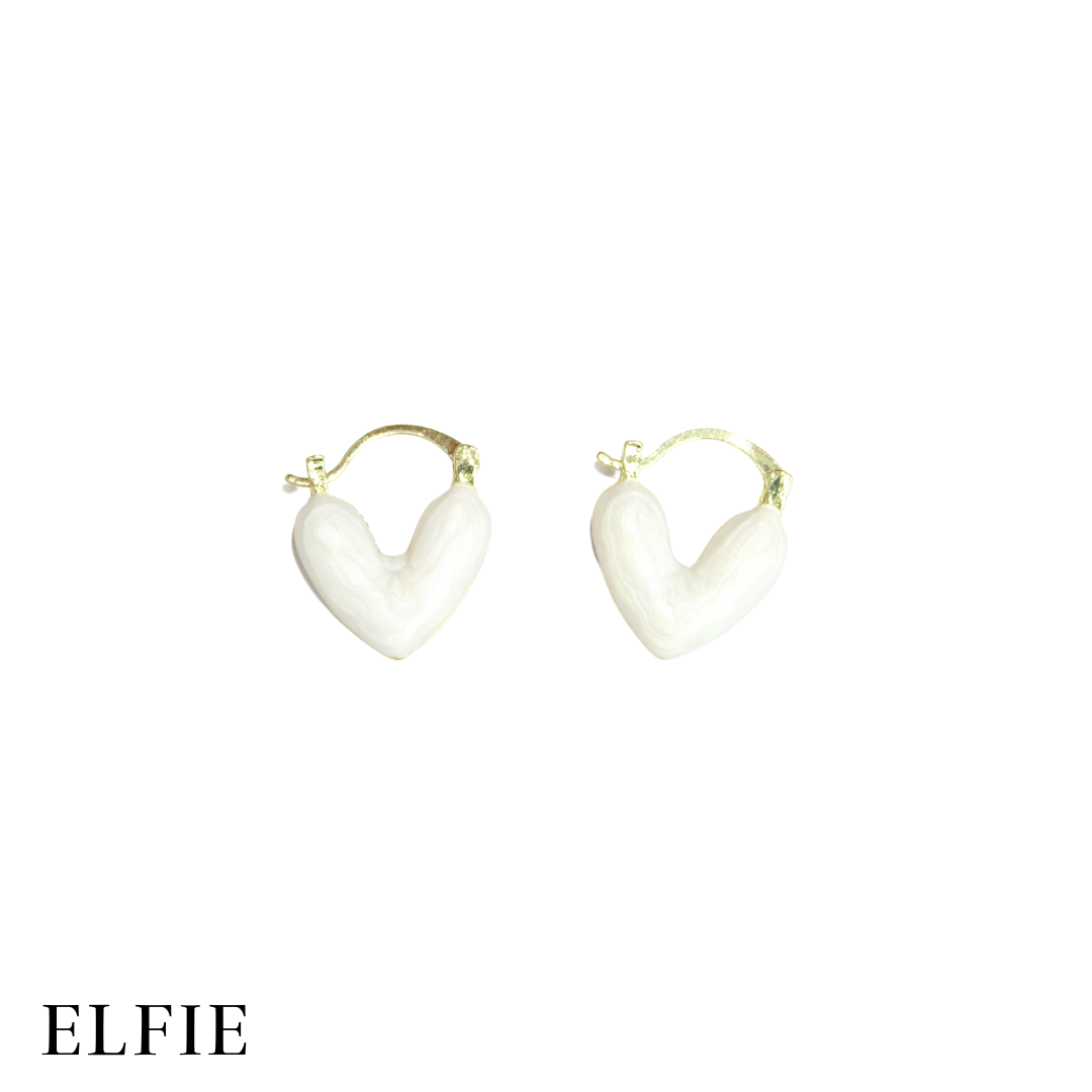 Marble Heart Earring