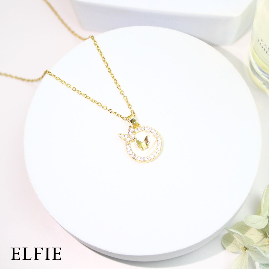Butterfly Crystal Titanium Necklace