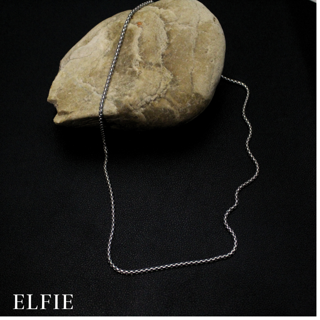 Square Bead Chain Titanium Necklace