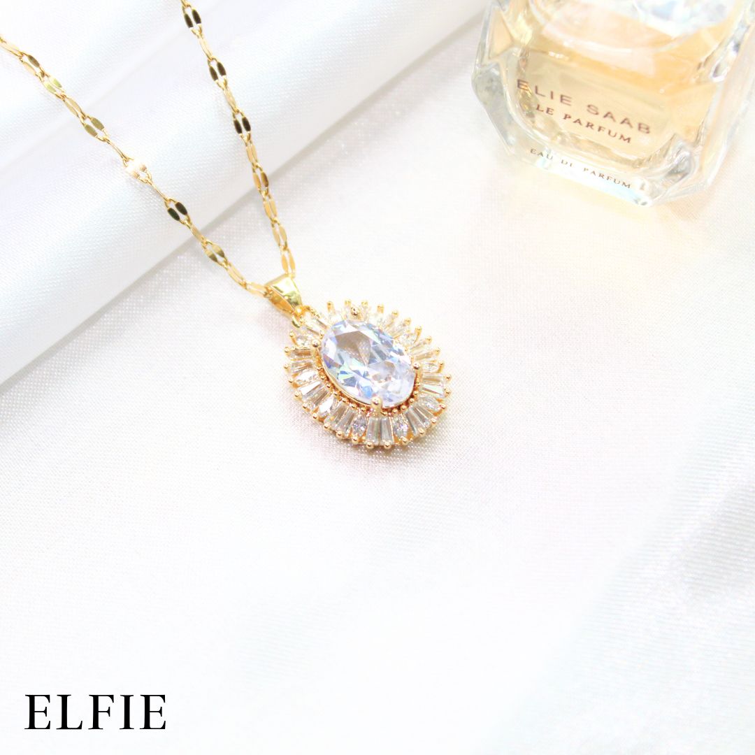 Big Crystal Diamond Titanium Necklace
