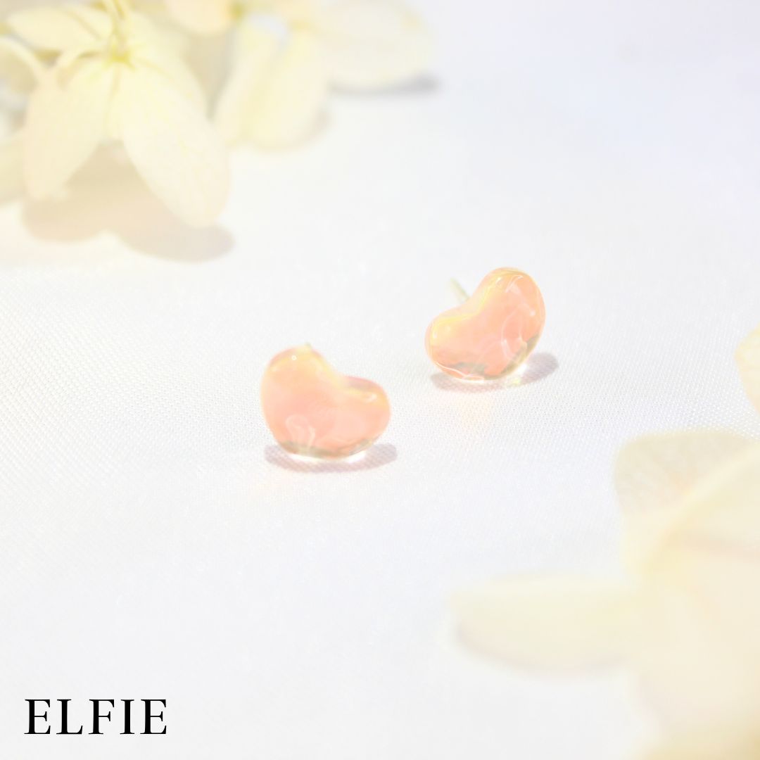 Pink Crystal Love Stud Earring