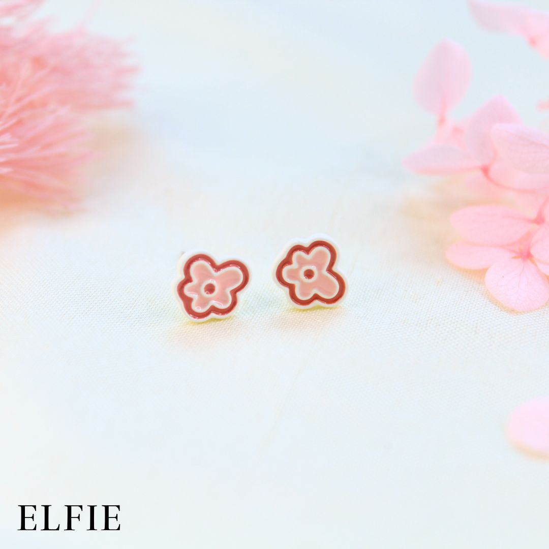 Pink Daisy Stud Earring