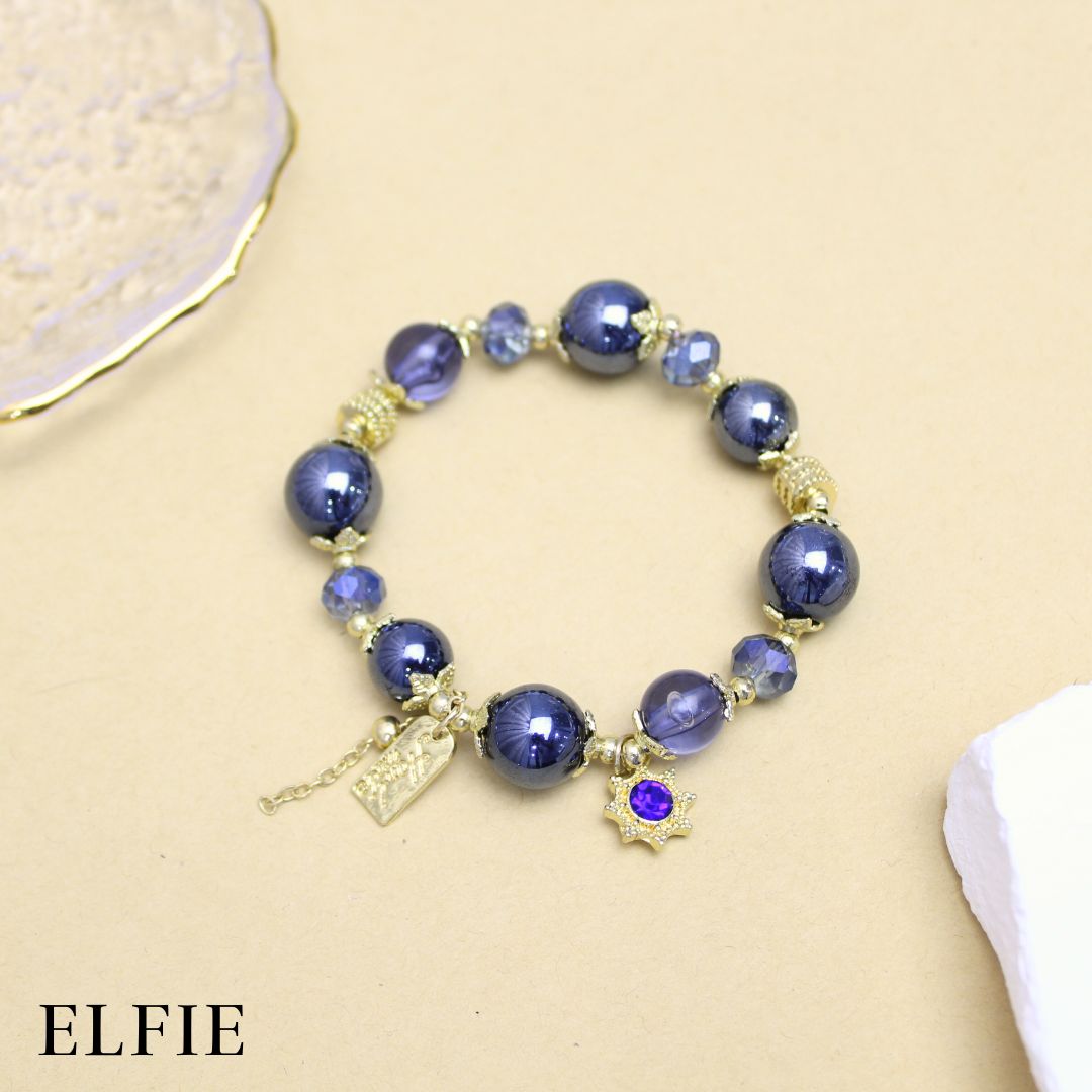 Dark Blue Pendant Glass Bracelet