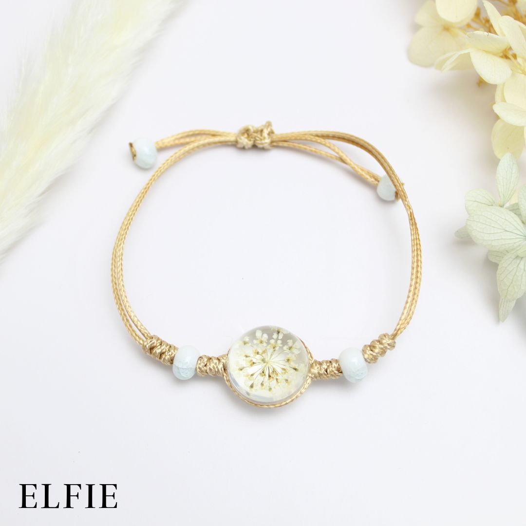 Crystal Dried Flower Ceramic Bracelet