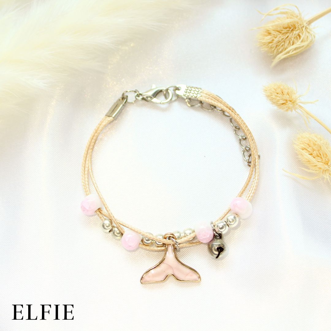 Pink Marble Fish Tail Ceramic Bracelet