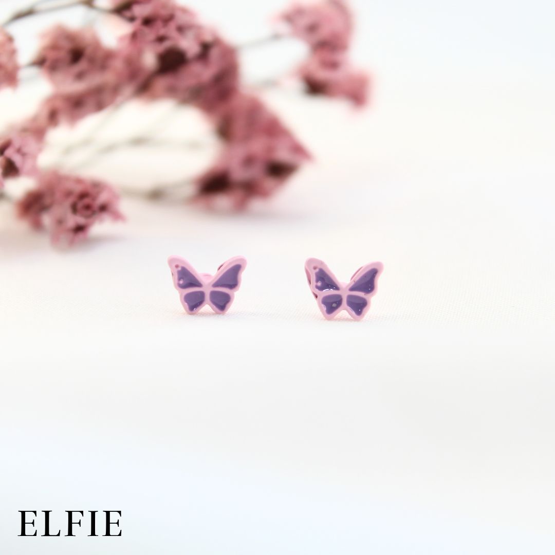 Purple Butterfly Stud Earring