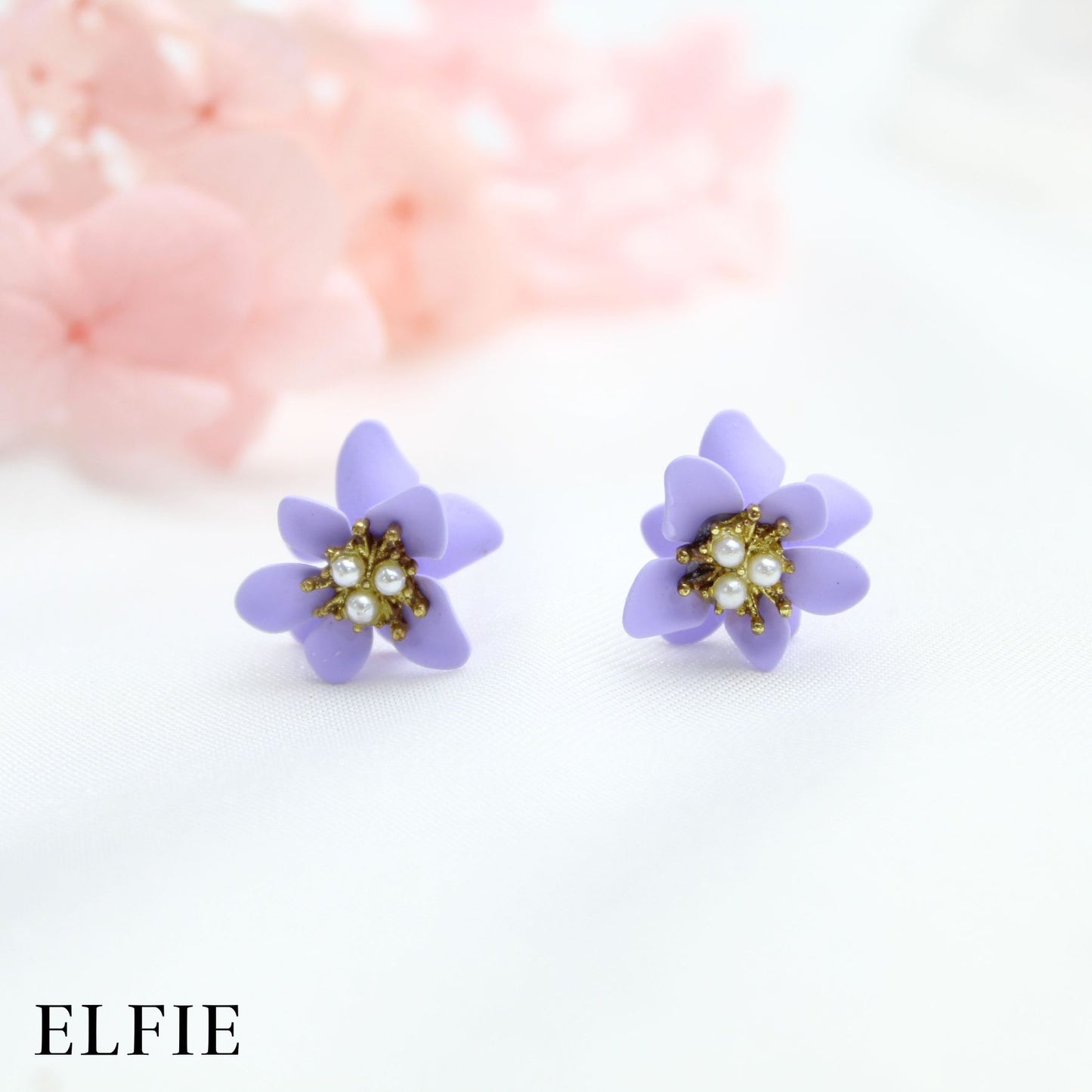 Purple Larkspur Stud Earring